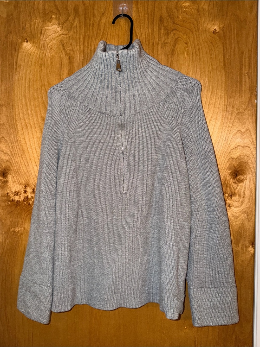 Women's High Neck Half-Zip Rib Knit Sweater